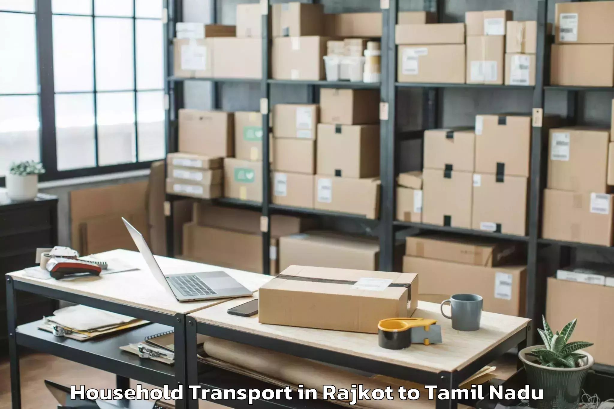 Book Rajkot to Manalurpettai Household Transport Online